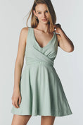 Load image into Gallery viewer, Maeve Sleeveless V Neck Seersucker Mini Dress
