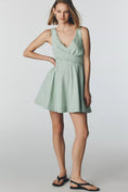 Load image into Gallery viewer, Maeve Sleeveless V Neck Seersucker Mini Dress
