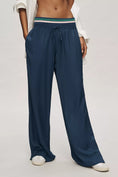 Load image into Gallery viewer, Maeve Ribbed Waist Wide-Leg Track Pants
