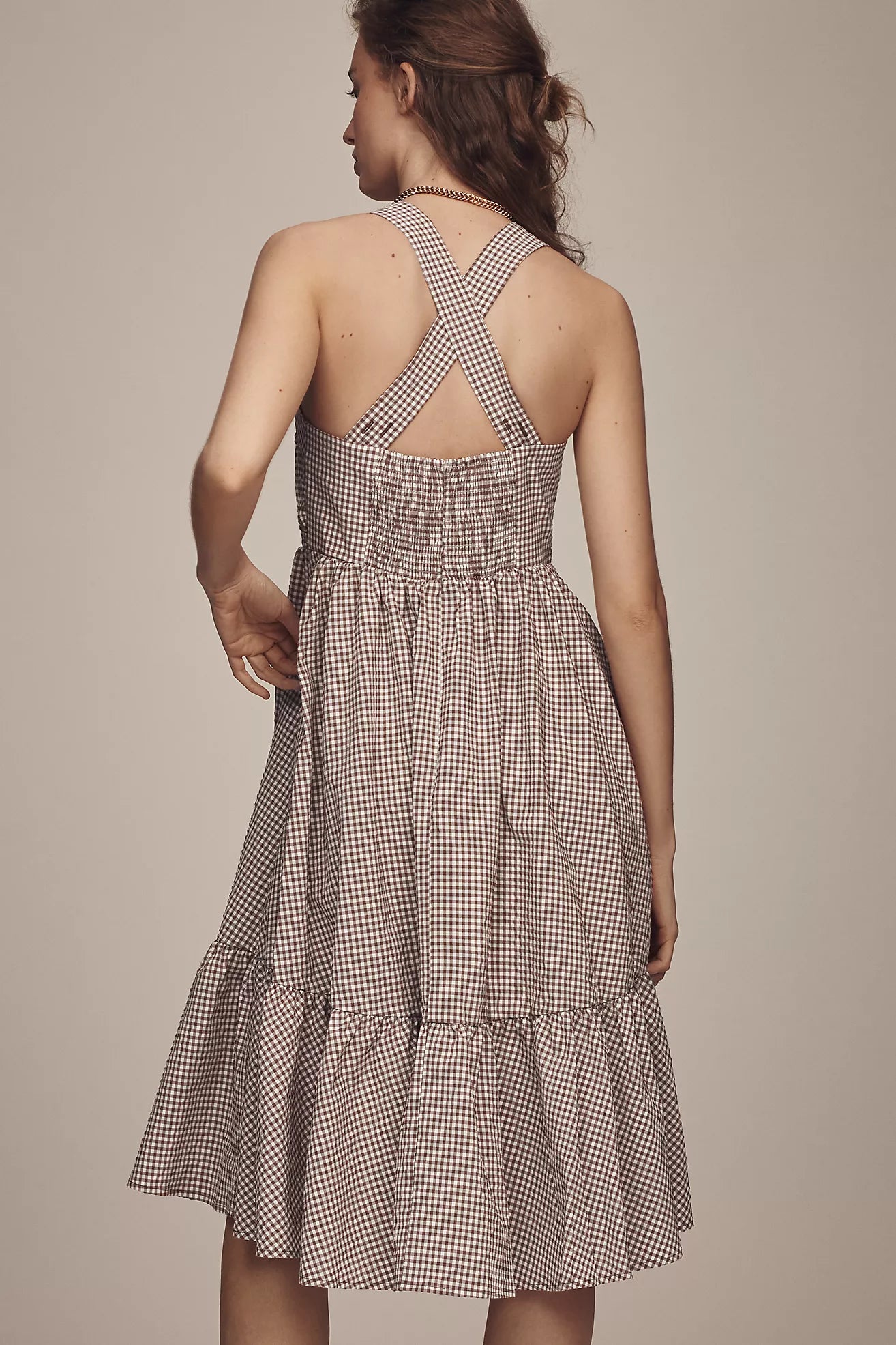 Maeve Halter Bow-Front Midi Dress