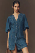 Load image into Gallery viewer, Pilcro Puff-Sleeve Denim Shirt Dress
