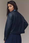 Load image into Gallery viewer, Maeve Crew-Neck Faux Leather Jacket
