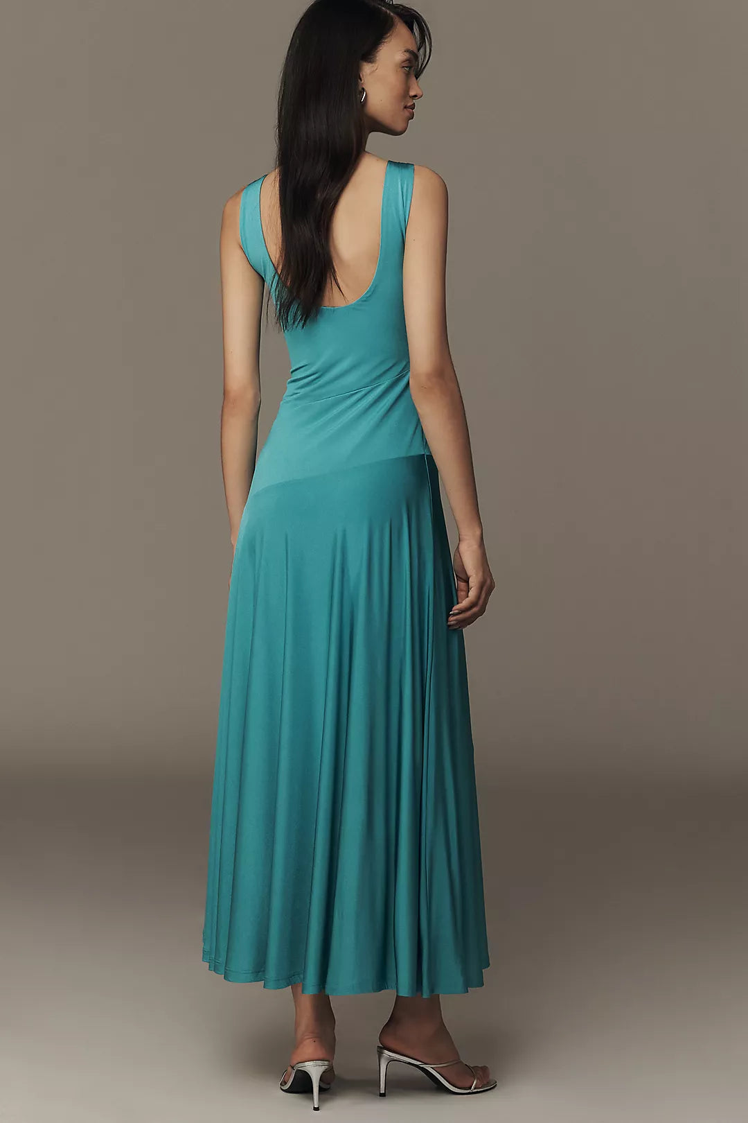 By Anthropologie Sleeveless Boatneck Drop-Waist Maxi Dress