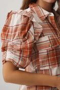 Load image into Gallery viewer, The Ozzi Plaid Ruffle-Sleeve Buttondown Shirt by Pilcro
