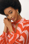 Load image into Gallery viewer, Maeve Mock-Neck Bishop-Sleeve Maxi Dress
