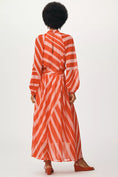 Load image into Gallery viewer, Maeve Mock-Neck Bishop-Sleeve Maxi Dress
