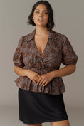 Load image into Gallery viewer, Hutch Fowler Puff-Sleeve Peplum Top
