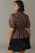 Load image into Gallery viewer, Hutch Fowler Puff-Sleeve Peplum Top
