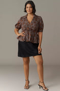 Load image into Gallery viewer, Hutch Fowler Puff-Sleeve Peplum Top
