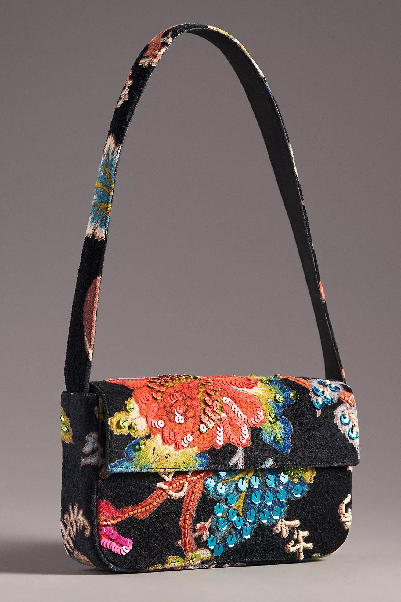 The Fiona Shoulder Bag: Velvet Botanical Edition