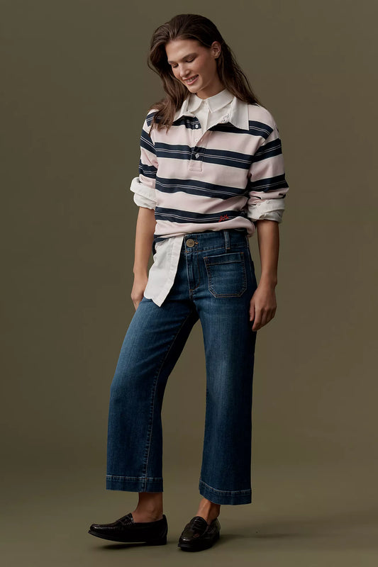 The Colette Mid-Rise Wide-Leg Crop Jeans
