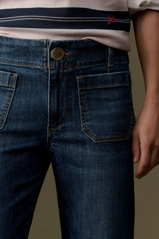 The Colette Mid-Rise Wide-Leg Crop Jeans