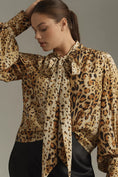 Load image into Gallery viewer, Let Me Be Animal Print Tie-Neck Blouse
