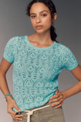 Load image into Gallery viewer, By Anthropologie Crochet Stitched Sweater Tee

