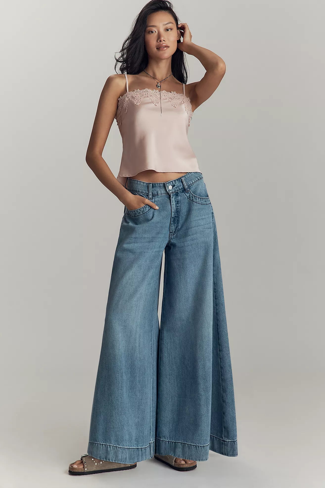 Pilcro Mid-Rise Super-Wide-Leg Jeans