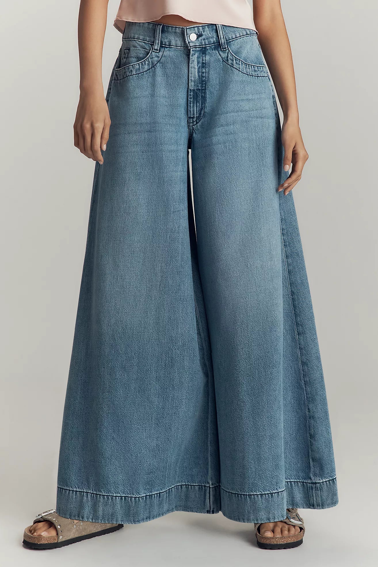 Pilcro Mid-Rise Super-Wide-Leg Jeans