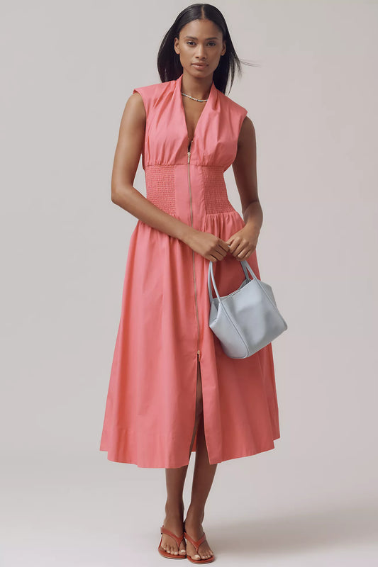The Tommie Zip-Front Midi Dress