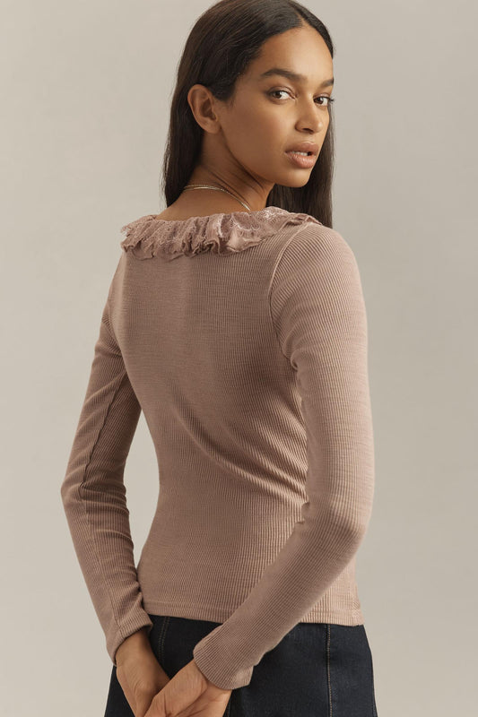 By Anthropologie Ruffled Cardigan Top
