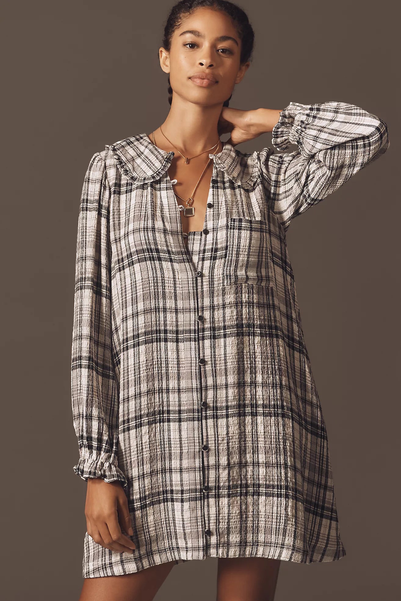 The Keira Long-Sleeve Mini Dress by Pilcro