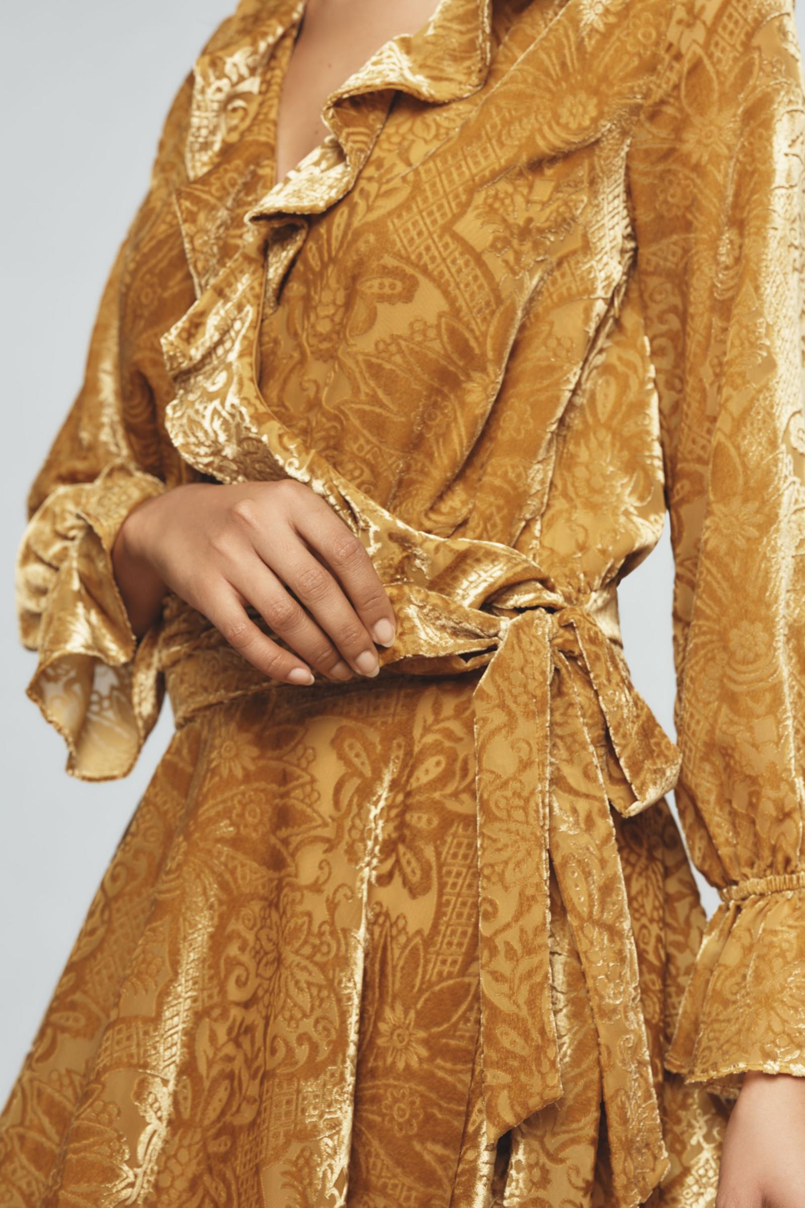 By Anthropologie V-Neck Velvet Mini Dress katie + hubbell By Anthropologie V-Neck Velvet Mini Dress katie + hubbell