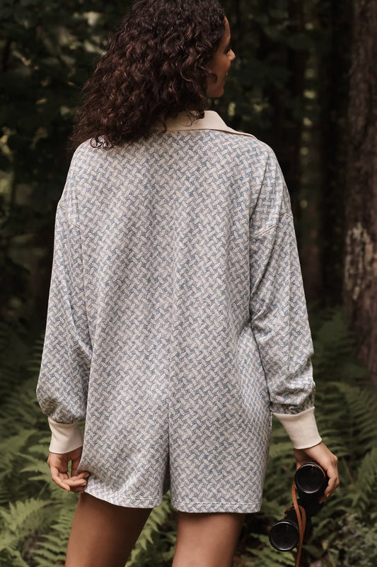 By Anthropologie Waffle Cocoon Romper Playsuit