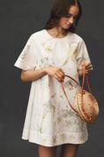 Load image into Gallery viewer, The Emmy Short-Sleeve Swing Mini Dress by Maeve: Swan Gossip Edition
