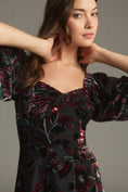 Load image into Gallery viewer, Hutch Printed Twist-Front Puff-Sleeve Ruffle-Hem Dress
