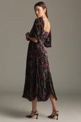 Load image into Gallery viewer, Hutch Printed Twist-Front Puff-Sleeve Ruffle-Hem Dress
