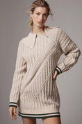 Load image into Gallery viewer, Maeve Cabled Long-Sleeve Zip-Neck Sweater Dress
