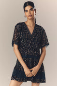 Load image into Gallery viewer, Maeve V-Neck Lurex Tiered Mini Dress
