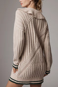 Load image into Gallery viewer, Maeve Cabled Long-Sleeve Zip-Neck Sweater Dress
