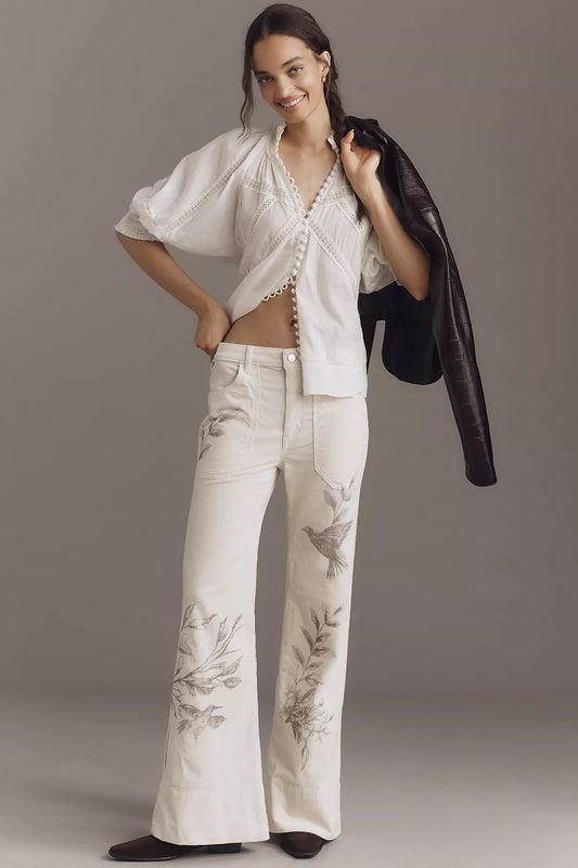 The Rylan Relaxed High-Rise Flare Pants by Pilcro