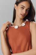 Load image into Gallery viewer, By Anthropologie Linen Sleeveless Crochet-Trim Midi Dress
