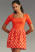 Load image into Gallery viewer, Maeve Short-Sleeve Square-Neck Mini Dress
