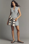 Load image into Gallery viewer, The Tommie Cap-Sleeve Stripe Smocked Front-Zip Mini Shirt Dress
