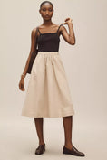 Load image into Gallery viewer, Maeve Sleeveless Rib Poplin Twofer Midi Dress
