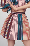 Load image into Gallery viewer, Maeve Taffeta Striped A-Line Mini Skirt
