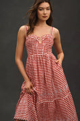 Load image into Gallery viewer, By Anthropologie Sleeveless Sweetheart Gingham Midi Dress
