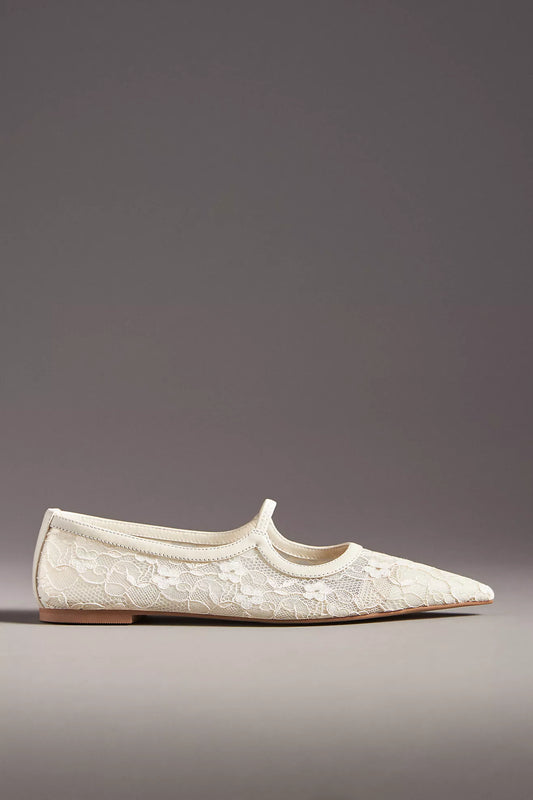 Matisse Fleur Lace Pointed-Toe Ballet Flats