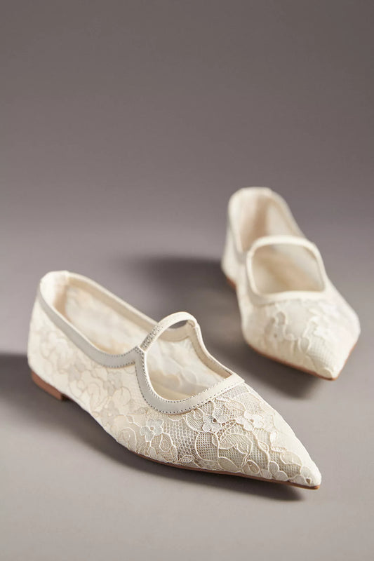 Matisse Fleur Lace Pointed-Toe Ballet Flats