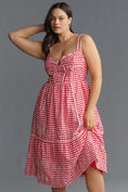 Load image into Gallery viewer, By Anthropologie Sleeveless Sweetheart Gingham Midi Dress
