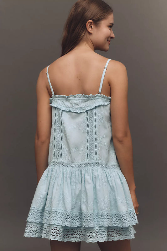 Pilcro Sleeveless Square-Neck Swing Mini Dress