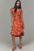 Load image into Gallery viewer, By Anthropologie V-Neck Ruched Midi Dress
