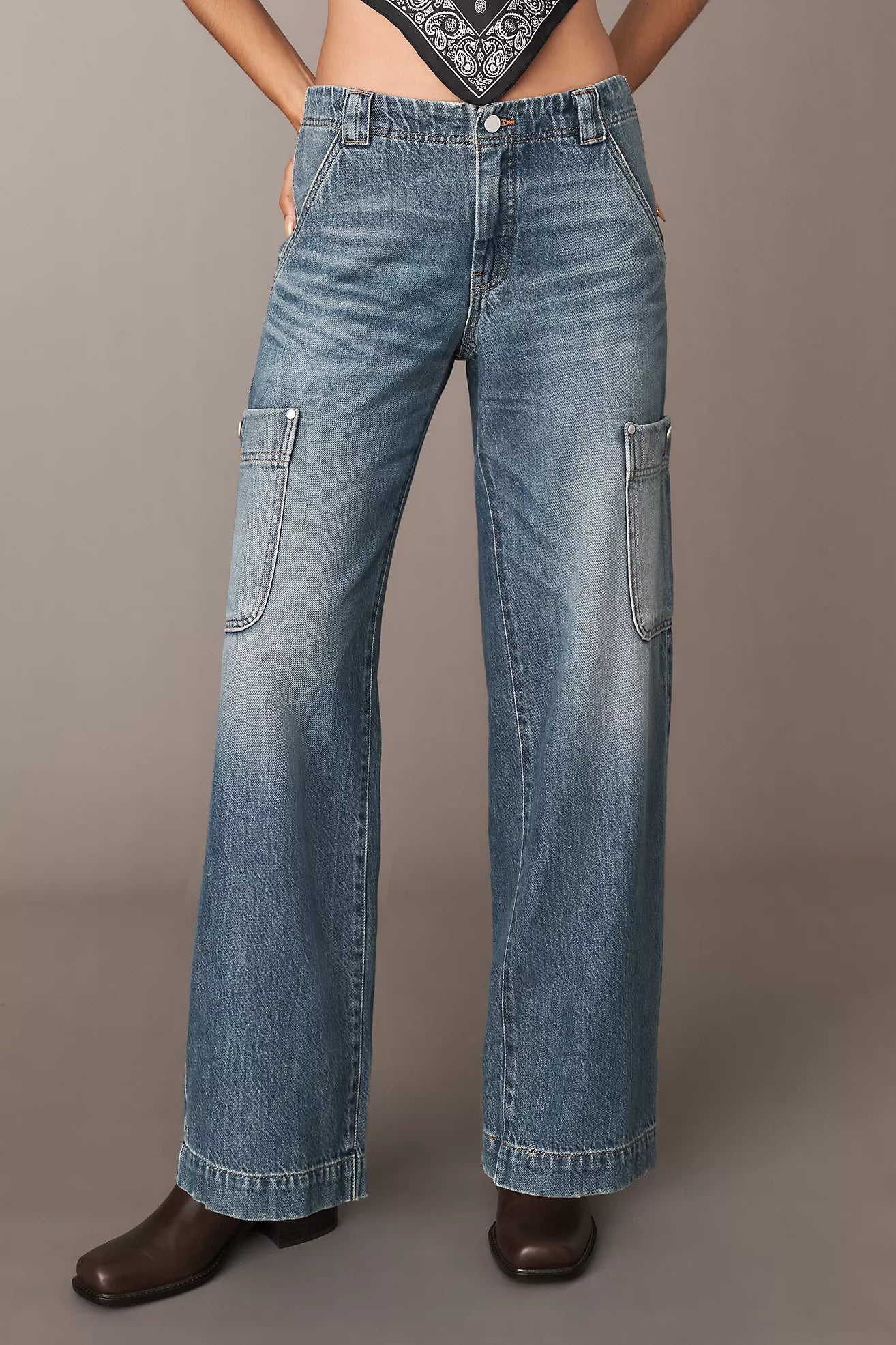 Pilcro Mid-Rise Cargo Jeans