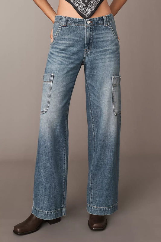 Pilcro Mid-Rise Cargo Jeans