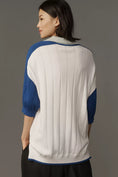 Load image into Gallery viewer, Maeve Collared V-Neck Short-Sleeve Rugby Sweater
