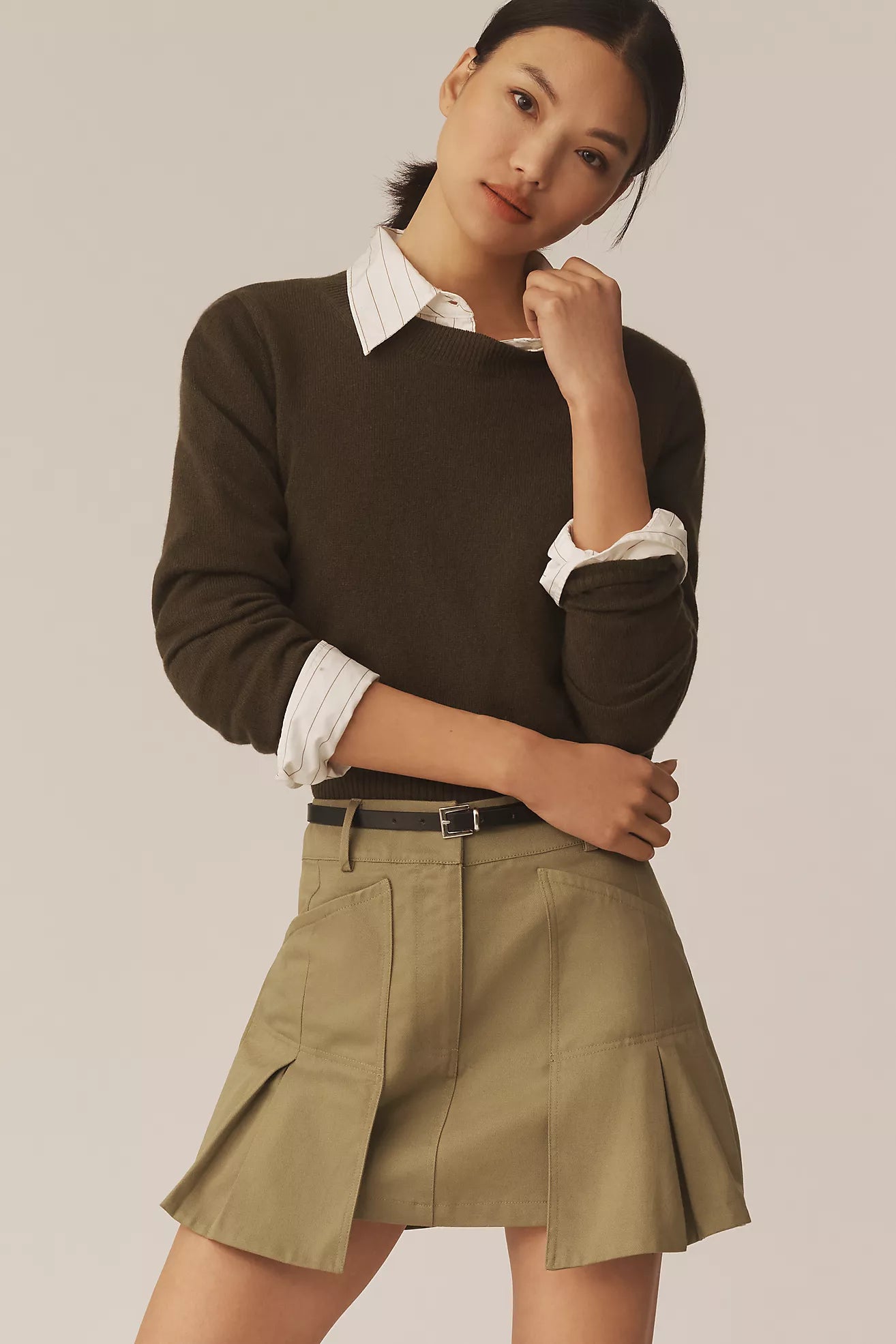 Pilcro Pleated Utility Skort