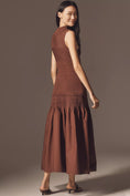 Load image into Gallery viewer, By Anthropologie Sleeveless Mock-Neck Drop-Waist Knit Midi Dress
