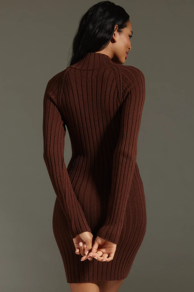 Pilcro Quarter-Zip Sweater Dress