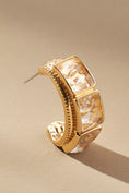 Load image into Gallery viewer, Squared Crystal Hoop Earrings
